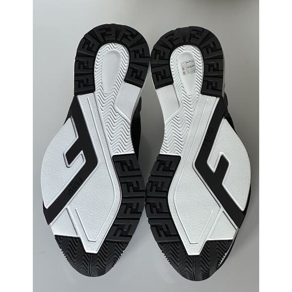 NIB $930 Fendi Flow Men\'s Leather/Fabric Sneakers Black 11 US (44 Eu) 7E1392 IT main image 8